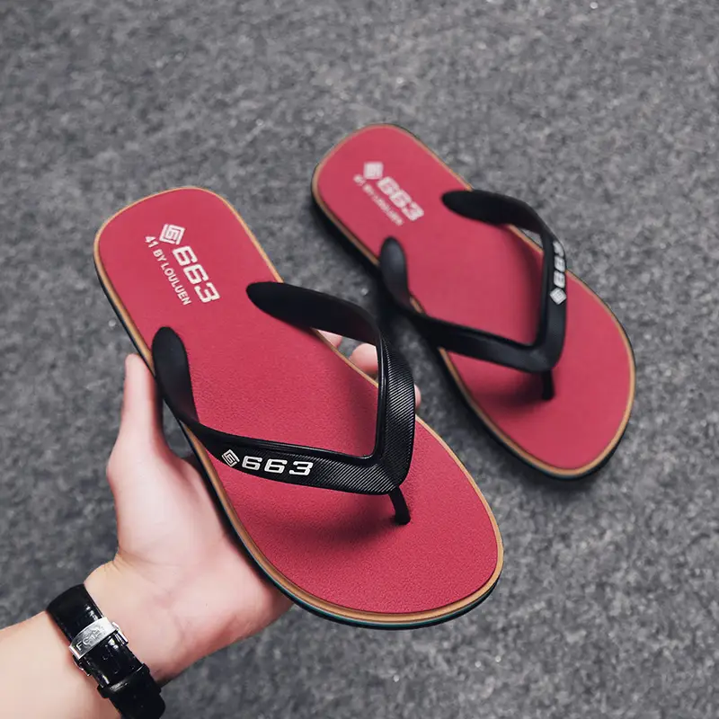 2024 Spring and Summer New Men's Casual Slippers Korean Style Trendy Beach Flip-Flops Outdoor Fashion Sandals for Men