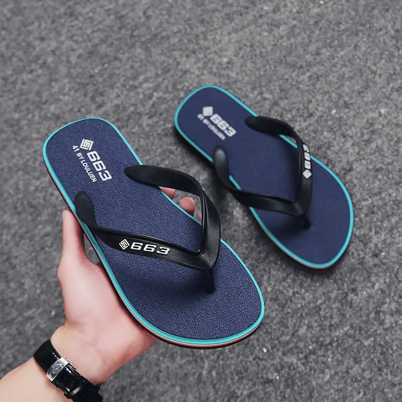 2024 Spring and Summer New Men's Casual Slippers Korean Style Trendy Beach Flip-Flops Outdoor Fashion Sandals for Men