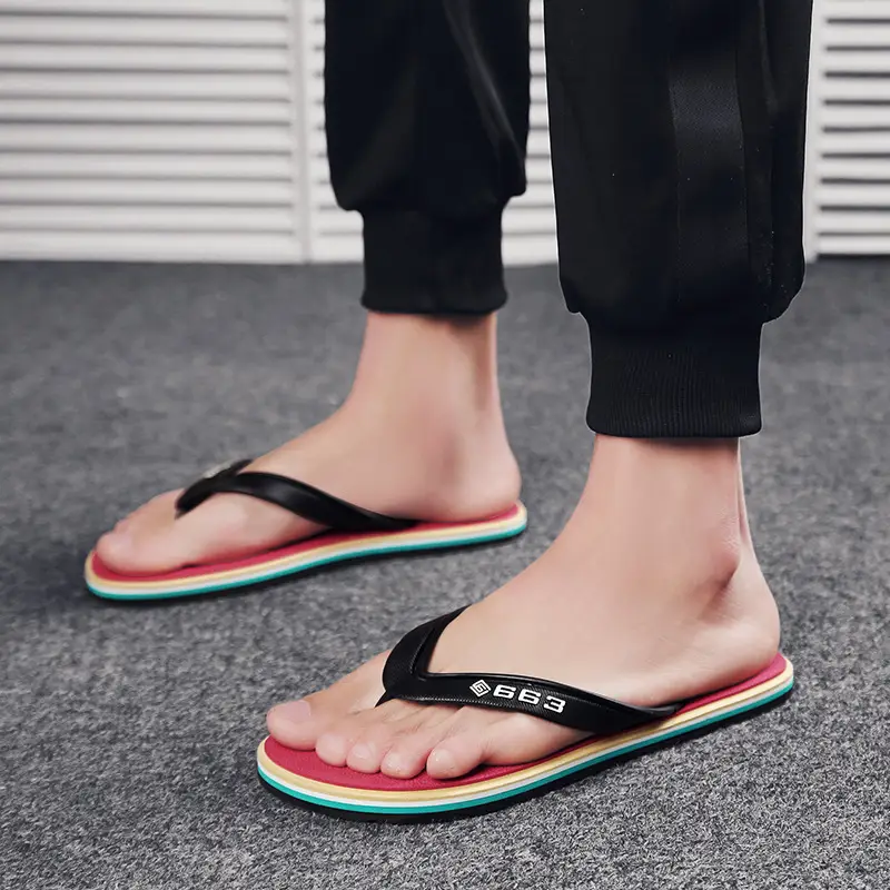 2024 Spring and Summer New Men's Casual Slippers Korean Style Trendy Beach Flip-Flops Outdoor Fashion Sandals for Men