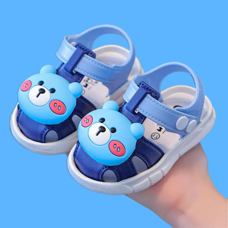 Anti-urine Plastic Baby Toe Sandals Children's Men's and Women's Non-slip Soft Bottom Toddler Shoes Baby's Pre-step Shoes 0-1-3 Years Old