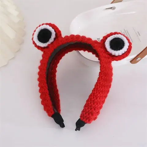 Cute Cartoon Wool Frog Headband with Big Eyes