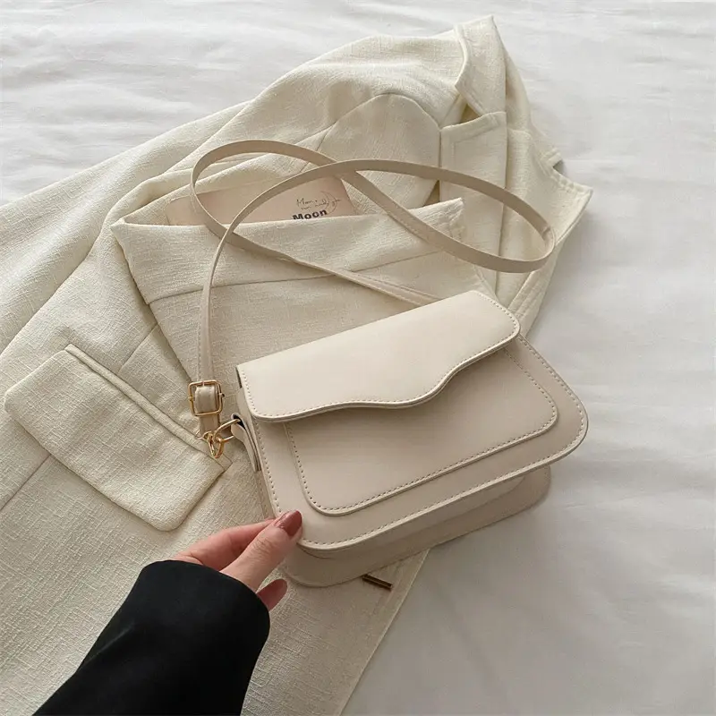 Beige Square Textile Shoulder Crossbody Bag Women 2024 - Image 2