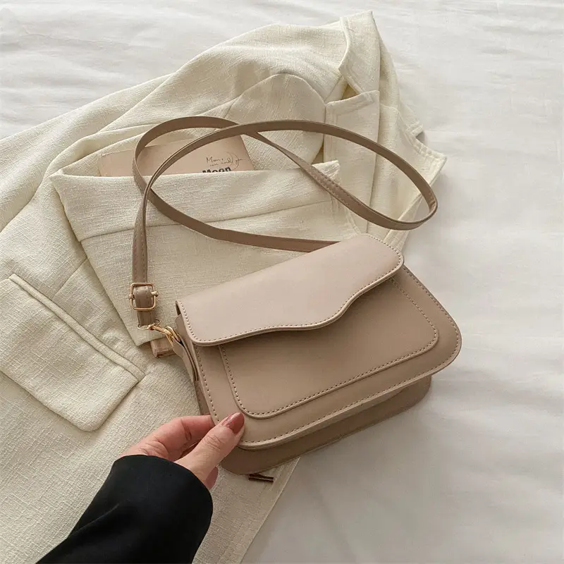 Beige Square Textile Shoulder Crossbody Bag Women 2024 - Image 3