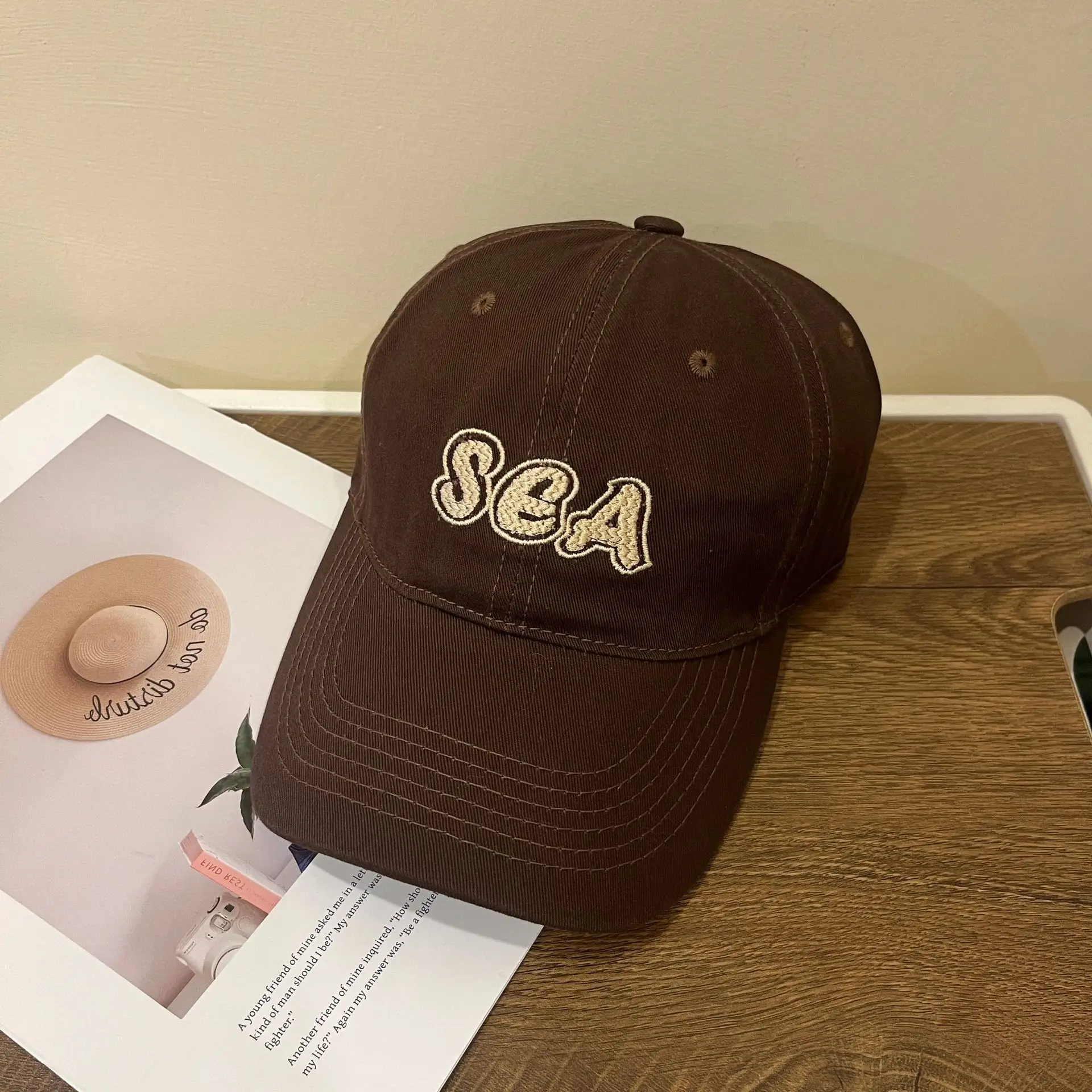 Brown SGA Embroidered Baseball Cap for Women Men — feature 13