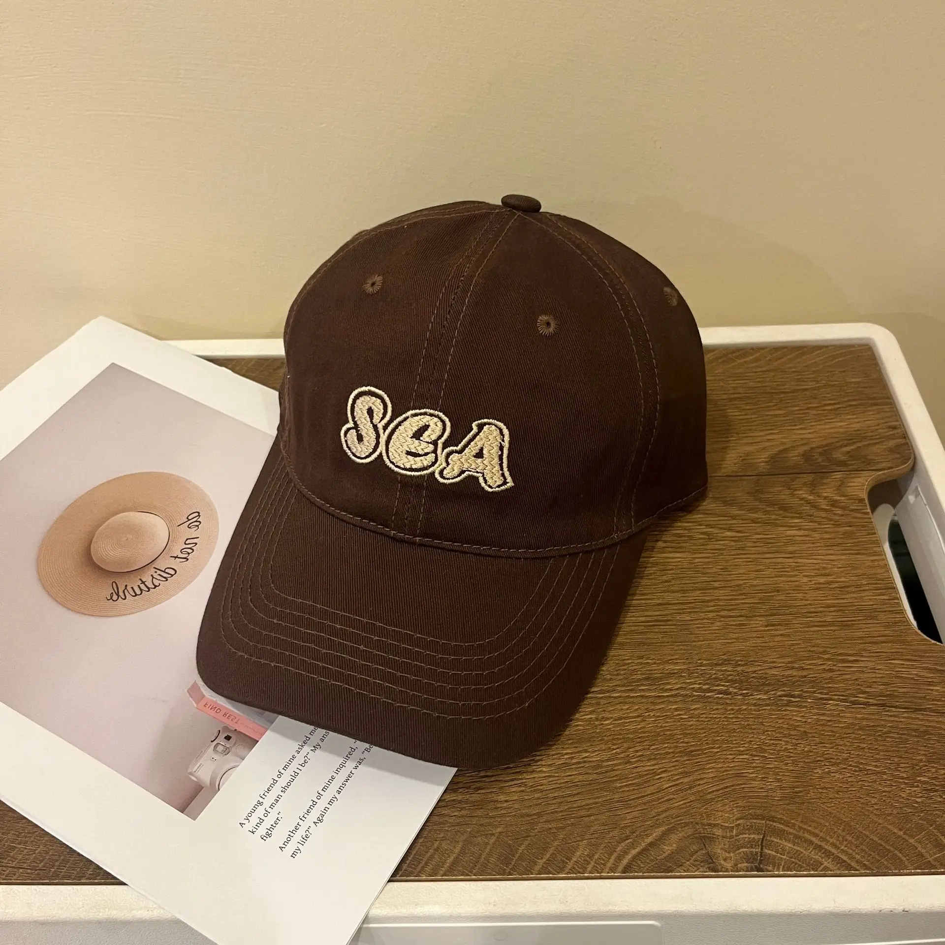 Brown SGA Embroidered Baseball Cap for Women Men — feature 8