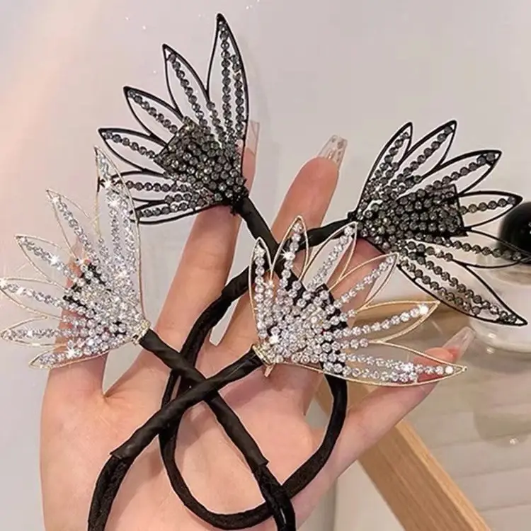 Vintage Peacock Hairpin with Blue Crystal Flower Design
