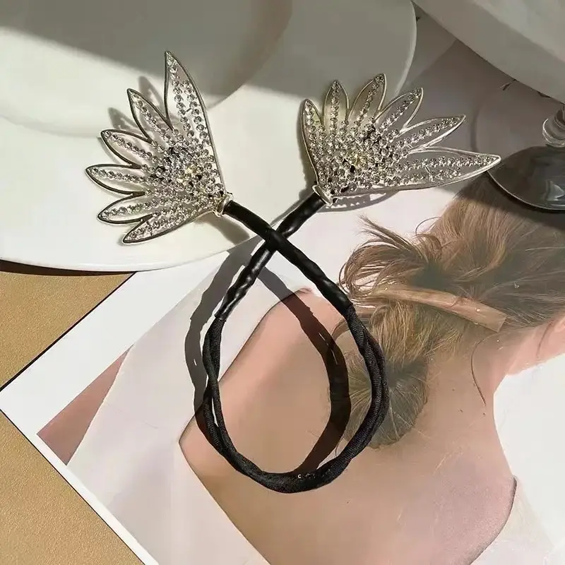Vintage Peacock Hairpin with Blue Crystal Flower Design