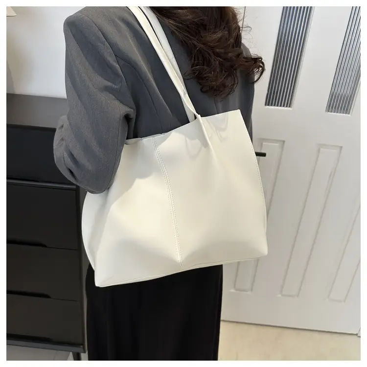Women's Korean Style Large Shoulder Bag Brown PU — feature 23