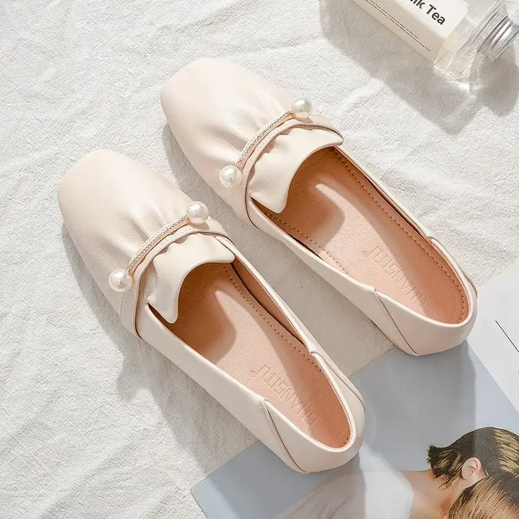 Spring 2024 New Late Evening Style Gentle Temperament Fairy Commuter Shoes Women's Slip-on Lady Bean Shoes Women - Image 3