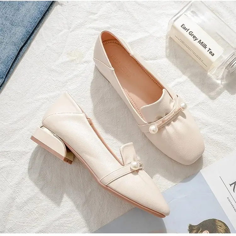 Spring 2024 New Late Evening Style Gentle Temperament Fairy Commuter Shoes Women's Slip-on Lady Bean Shoes Women - Image 4