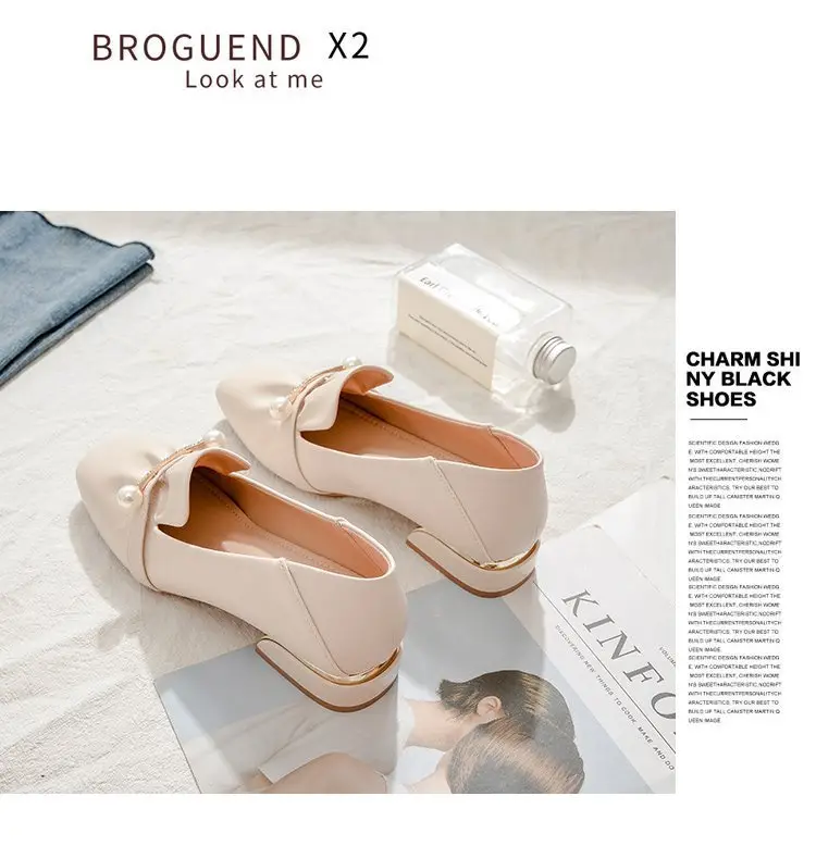 Spring 2024 New Late Evening Style Gentle Temperament Fairy Commuter Shoes Women's Slip-on Lady Bean Shoes Women — feature 10