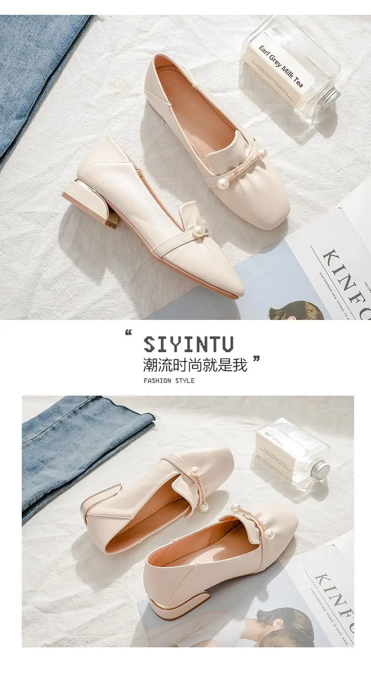 Spring 2024 New Late Evening Style Gentle Temperament Fairy Commuter Shoes Women's Slip-on Lady Bean Shoes Women — feature 11