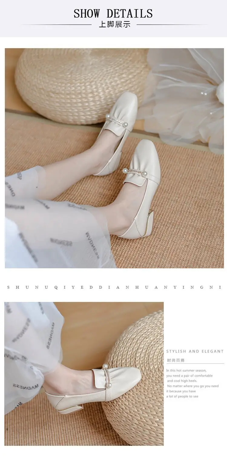 Spring 2024 New Late Evening Style Gentle Temperament Fairy Commuter Shoes Women's Slip-on Lady Bean Shoes Women — feature 6