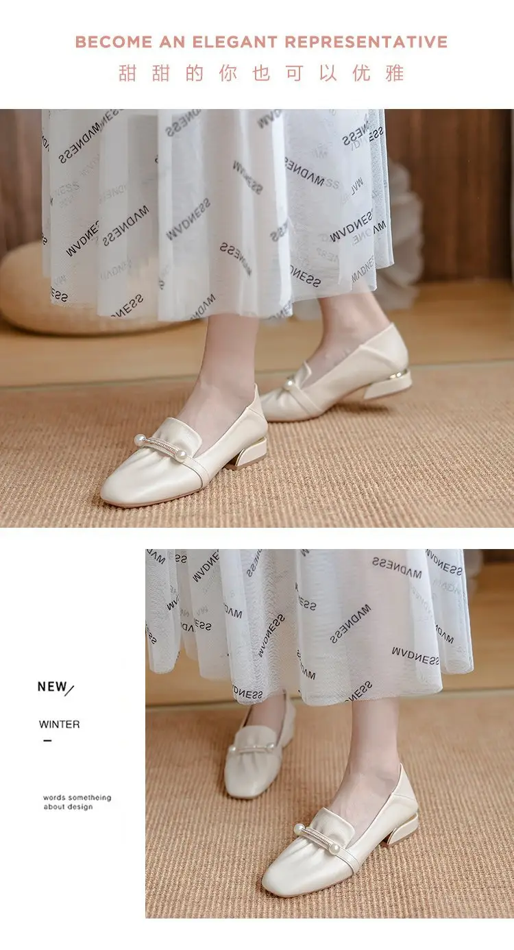 Spring 2024 New Late Evening Style Gentle Temperament Fairy Commuter Shoes Women's Slip-on Lady Bean Shoes Women — feature 8
