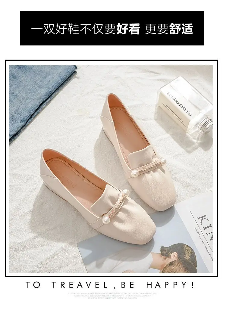 Spring 2024 New Late Evening Style Gentle Temperament Fairy Commuter Shoes Women's Slip-on Lady Bean Shoes Women — feature 9