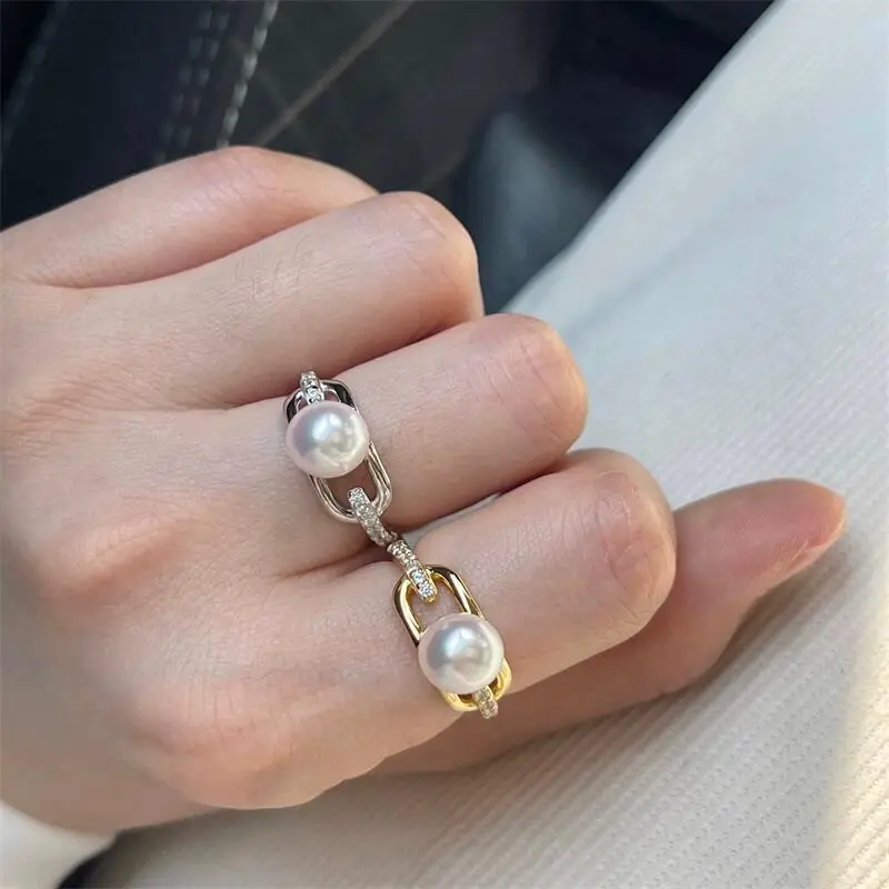 Pearl Ring with High-Gloss Finish 7-8MM Freshwater Pearl - Image 6