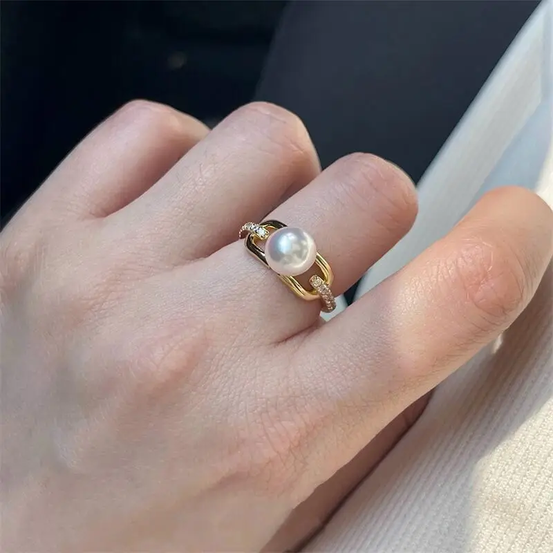 Pearl Ring with High-Gloss Finish 7-8MM Freshwater Pearl — feature 4