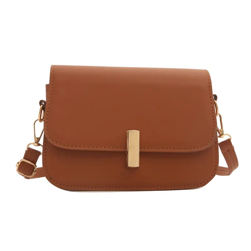 Women's White Leather Crossbody Bag with Gold Clasp - Image 9