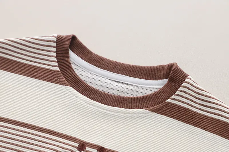 2024 Kids Striped Crewneck Sweatshirt Set Green White β feature 6
