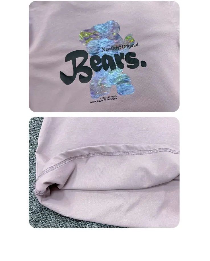 Boys Bear T-Shirt Purple K-Style Summer Wear 2025 Kids — feature 11