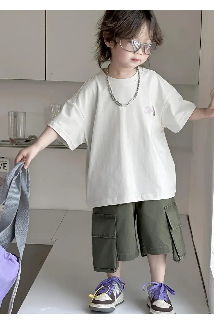 Boys Bear T-Shirt Purple K-Style Summer Wear 2025 Kids — feature 22