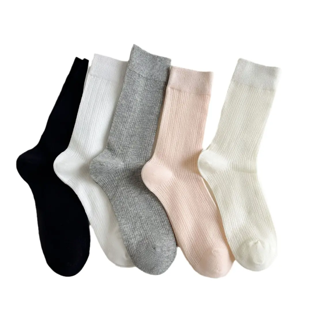 YOUJIAXIU Spring and Summer Thin Women's Pile Socks Hollow All-match JK Socks Ins Boneless Sweet Mid-tube Women's Socks