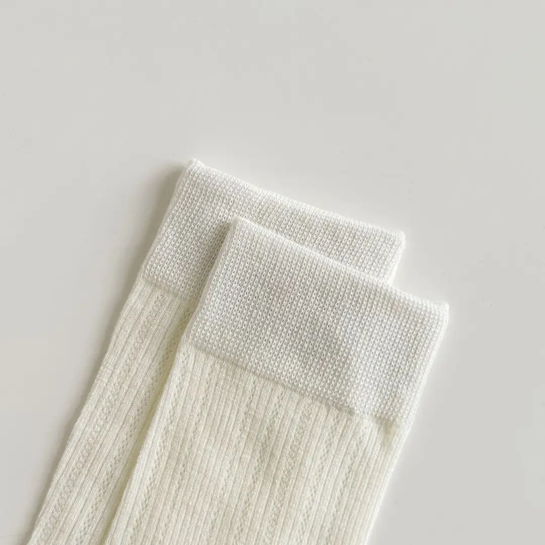 YOUJIAXIU Spring and Summer Thin Women's Pile Socks Hollow All-match JK Socks Ins Boneless Sweet Mid-tube Women's Socks — feature 25