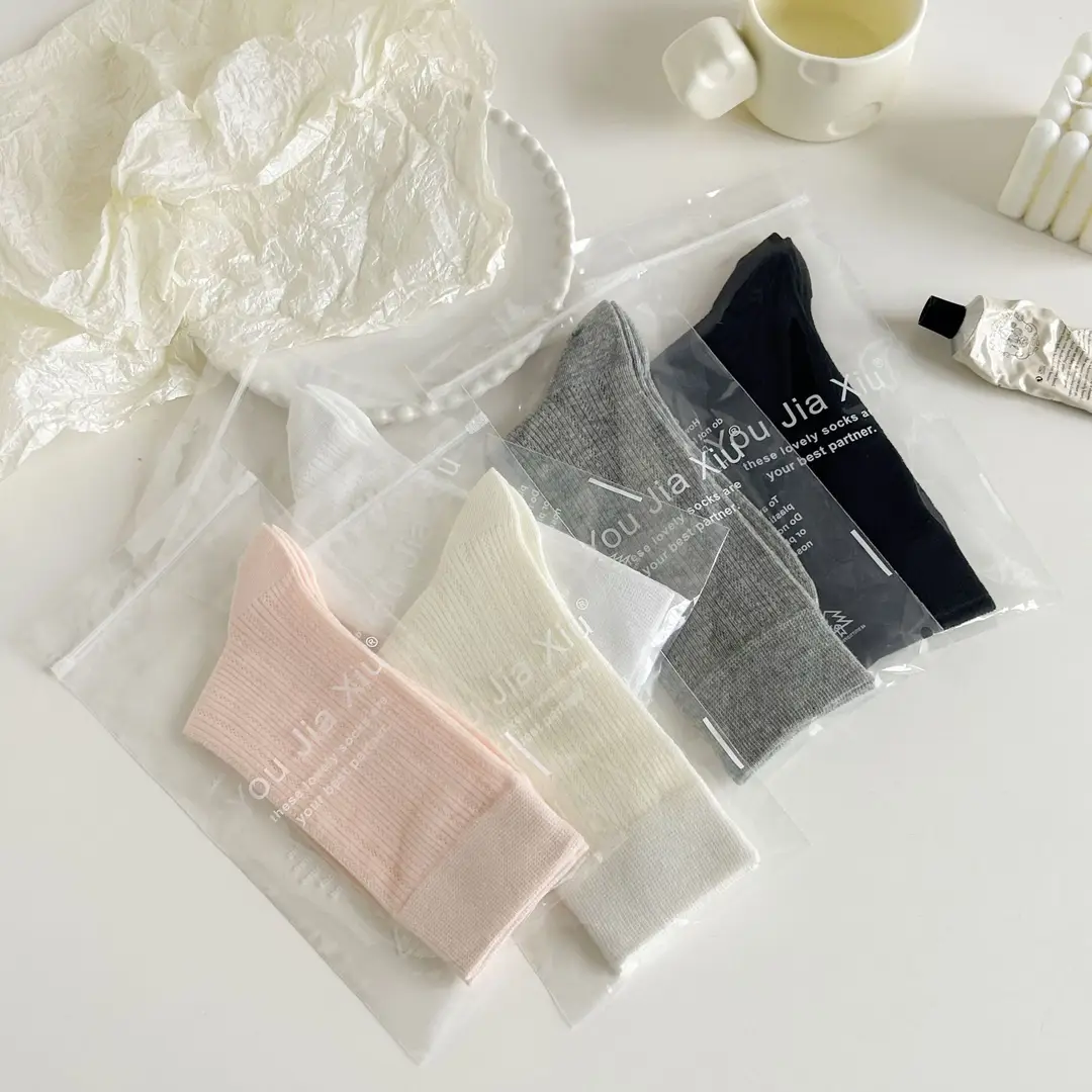 YOUJIAXIU Spring and Summer Thin Women's Pile Socks Hollow All-match JK Socks Ins Boneless Sweet Mid-tube Women's Socks — feature 3