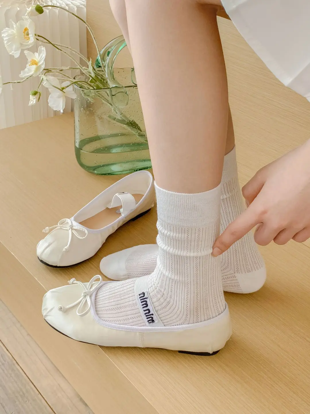 YOUJIAXIU Spring and Summer Thin Women's Pile Socks Hollow All-match JK Socks Ins Boneless Sweet Mid-tube Women's Socks — feature 8