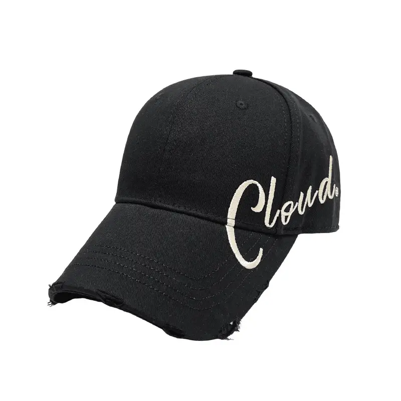 Women White Embroidered Baseball Cap with Sunshade