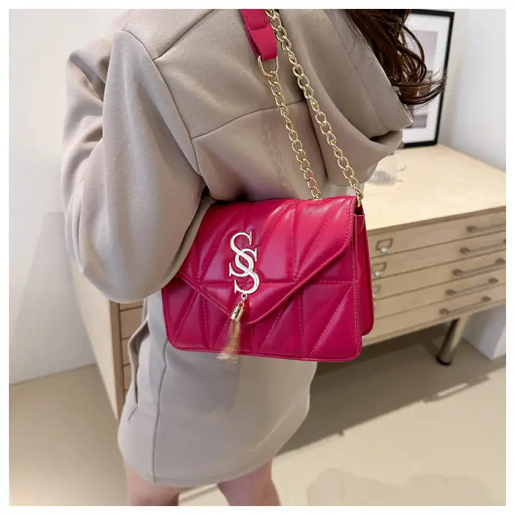 Lilac Embroidered Chain Shoulder Bag for Women — feature 14