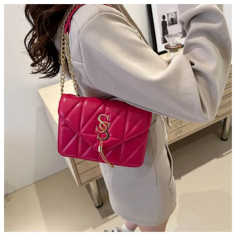 Lilac Embroidered Chain Shoulder Bag for Women — feature 15