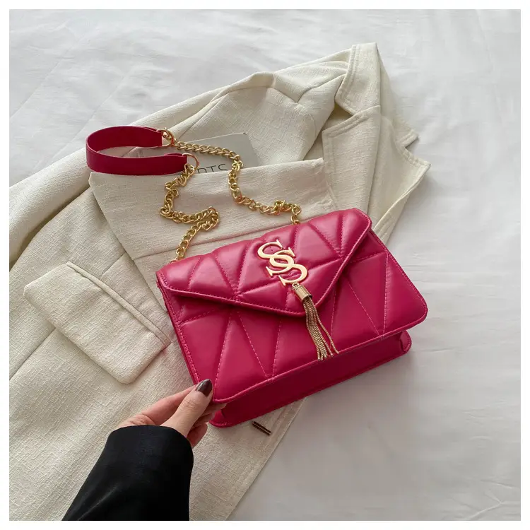 Lilac Embroidered Chain Shoulder Bag for Women — feature 23