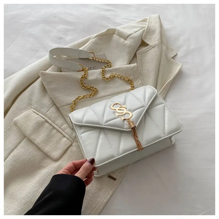 Lilac Embroidered Chain Shoulder Bag for Women — feature 24