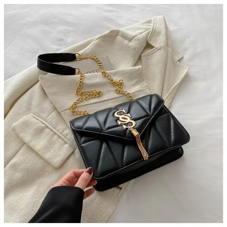 Lilac Embroidered Chain Shoulder Bag for Women — feature 25