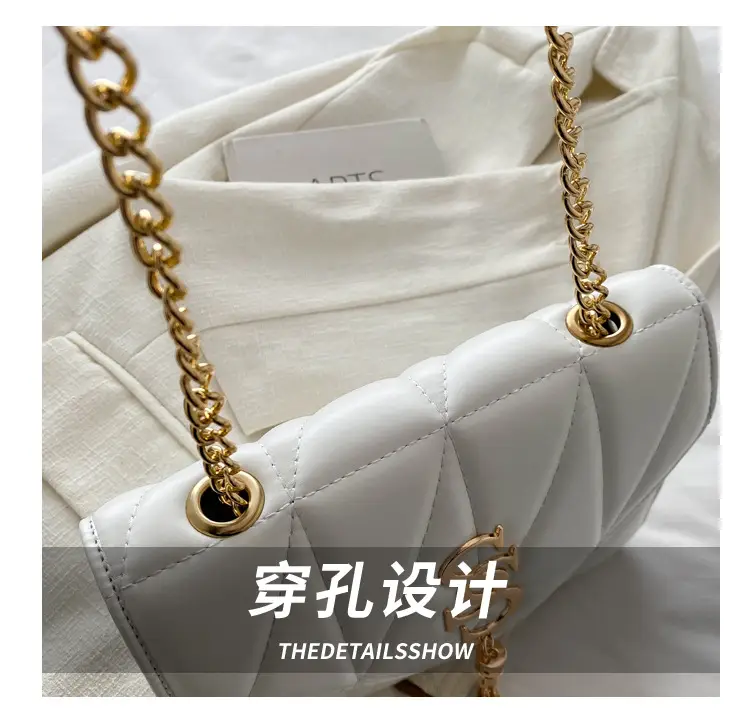 Lilac Embroidered Chain Shoulder Bag for Women — feature 6