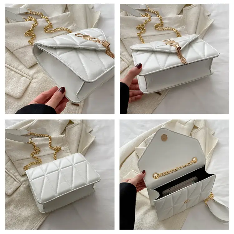 Lilac Embroidered Chain Shoulder Bag for Women — feature 9