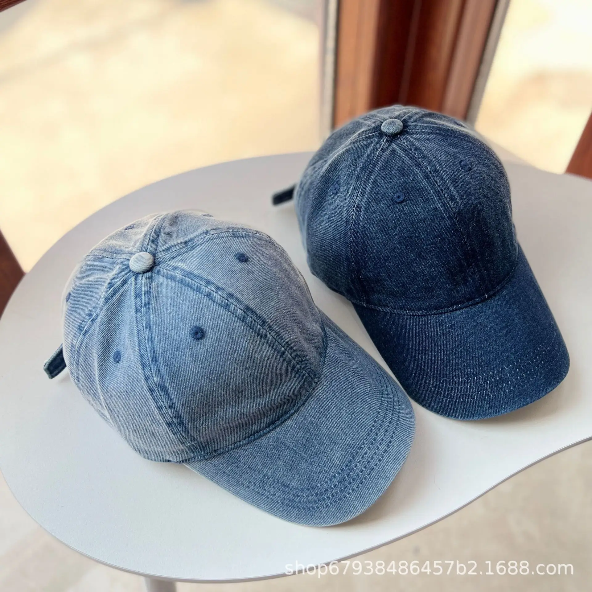 Washed Denim Baseball Cap for Men Women Sunscreen Hat - Image 4