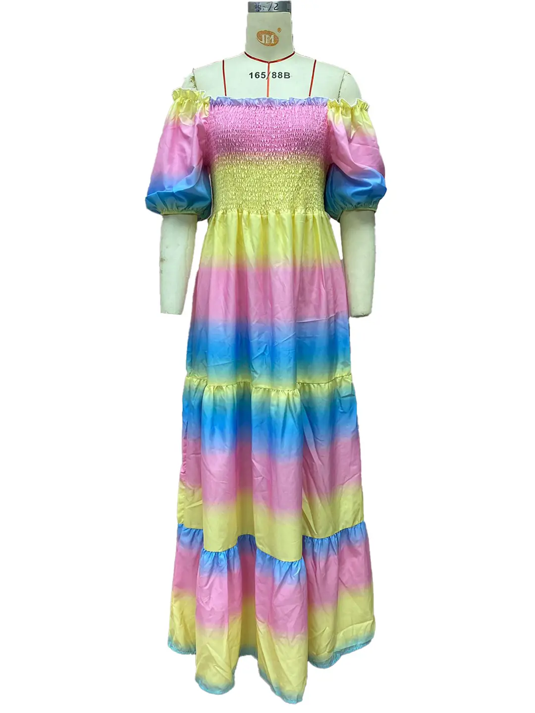2025 cross-border new spring and summer European and American women's dress off-shoulder floral fashion off-shoulder long printed skirt — feature 8