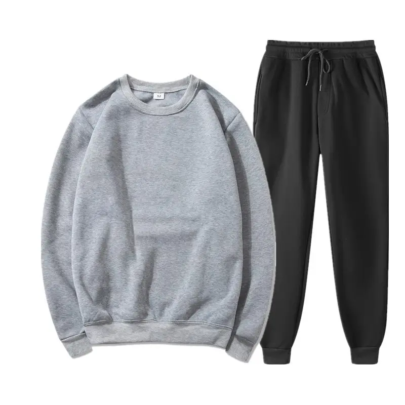 Men Grey Cotton Sweatshirt Trousers Set