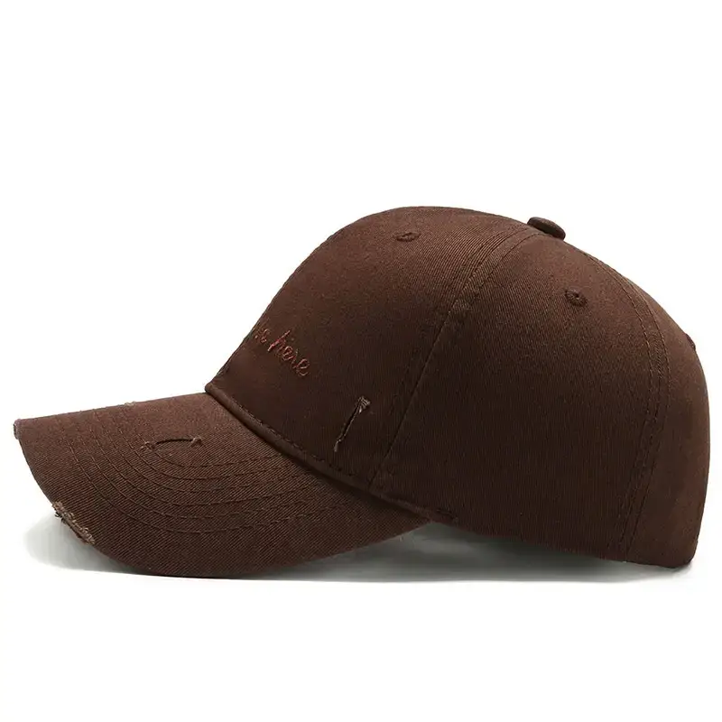Brown Embroidered Baseball Cap for Men Women
