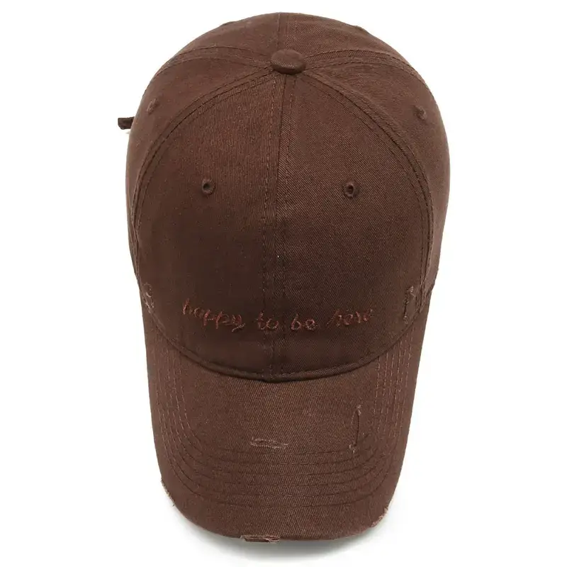 Brown Embroidered Baseball Cap for Men Women