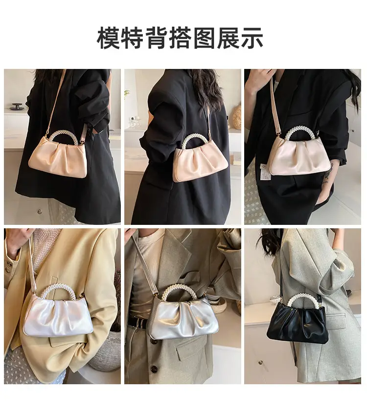 Black Pearl-Handle Shoulder Bag for Women — feature 11