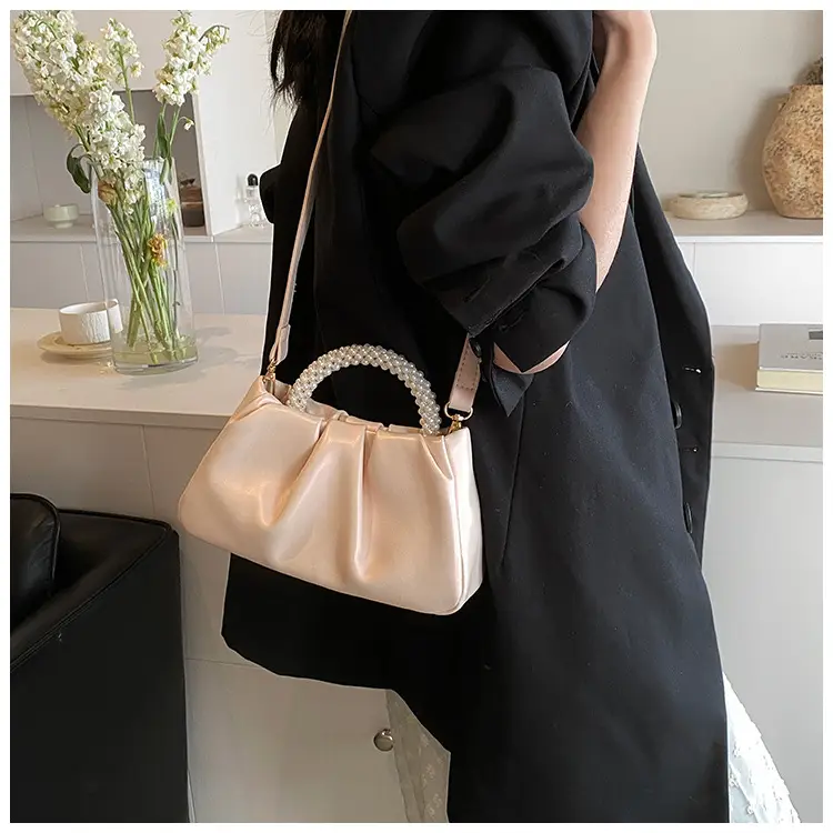 Black Pearl-Handle Shoulder Bag for Women — feature 23