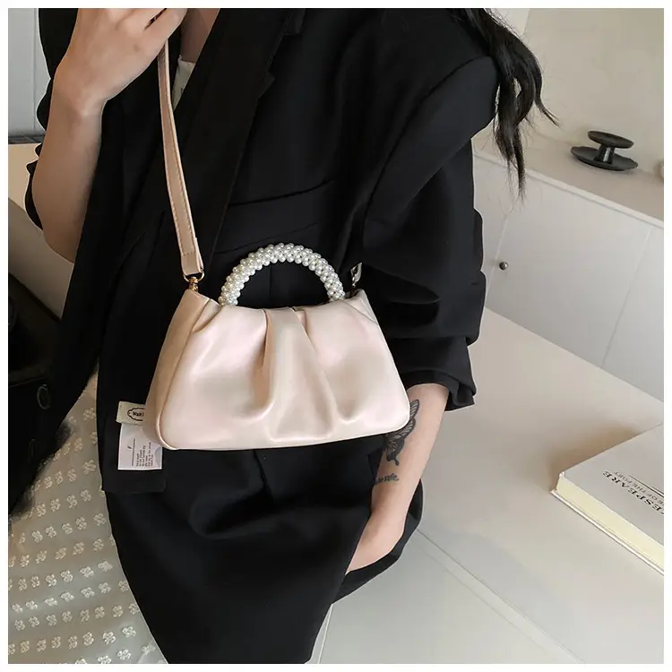Black Pearl-Handle Shoulder Bag for Women — feature 24