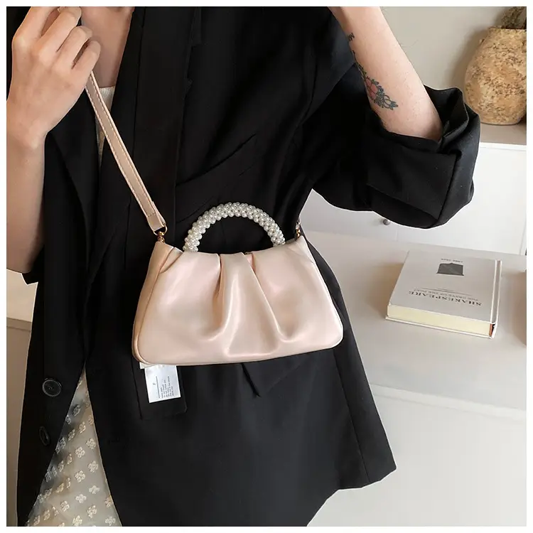 Black Pearl-Handle Shoulder Bag for Women — feature 25