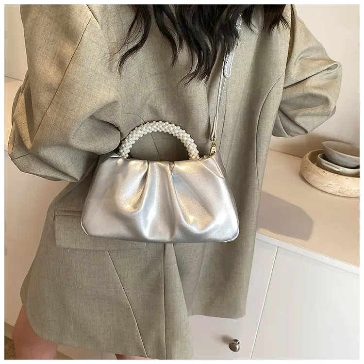 Black Pearl-Handle Shoulder Bag for Women — feature 46