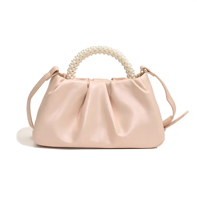 Black Pearl-Handle Shoulder Bag for Women - Image 3