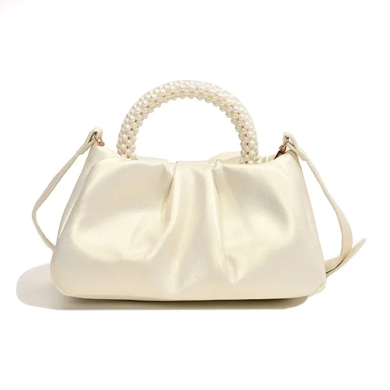Black Pearl-Handle Shoulder Bag for Women - Image 4