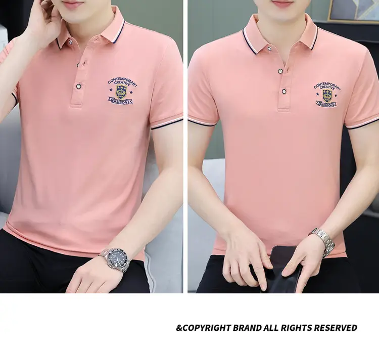 Men Black Embroidered Polo T-Shirt Pure Cotton — feature 17